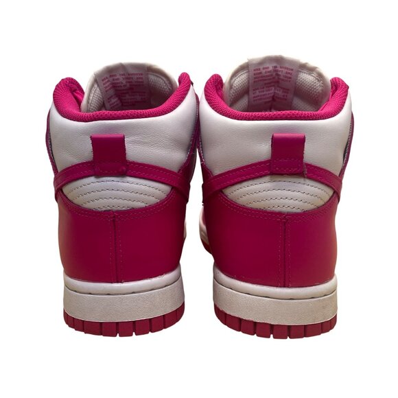 Nike Women’s Pink Prime White Leather Dunk High-Top Sneakers Size 7.5 - Picture 5 of 10